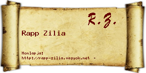 Rapp Zilia névjegykártya